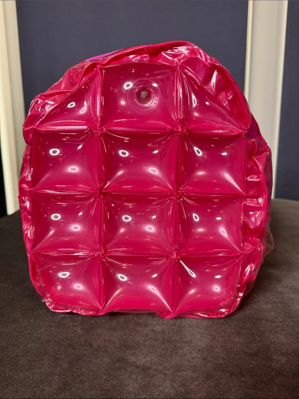 Pink Inflatable Bubble Backpack Zipper Closure One Size NEW Vintage 90’s Retro